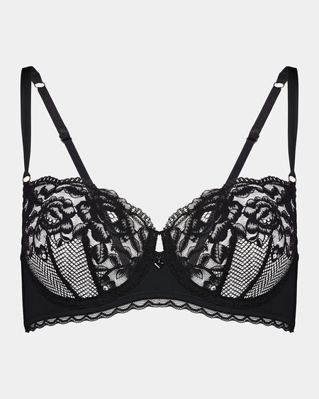 Delightfully So Underwire Bra in BLACK. Flat lay front view