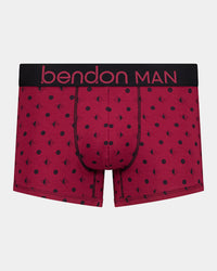 Retros Print Mens Trunk in DISRUPTED SPOT PRINT. Flat lay front view