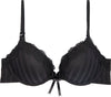 Alessandra Push Up Bra in BLACK. Flat lay front view