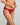 Model wears Morning Lola Thong in JESTER RED. On body side view