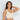 Model wears Comfit Collection Crop Top in NOVELLE PEACH. On body front view