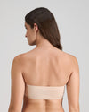 Model wears Extra-Ordinary Bandeau in LATTE. On body back view
