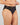 Model wears Laurel High Cut Brief in BLACK. On body side view