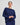 Model wears Relaxed Rib Long Sleeve Pj Top in NAVY BLAZER. On body front view