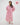 Model wears Riviera Robe in PALE LILAC/SALSA RED. On body front view