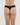 Model wears Cotton And Lace Thong in BLACK. On body back view