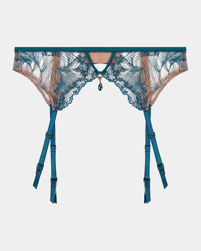 Eros Suspender in EVERGLADE. Flat lay front view