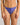 Model wears Midnight Muse Thong in DAZZLING BLUE. On body front view