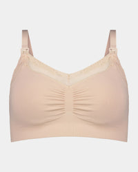 Bendon Nurture Maternity Bra in LATTE. Flat lay front view