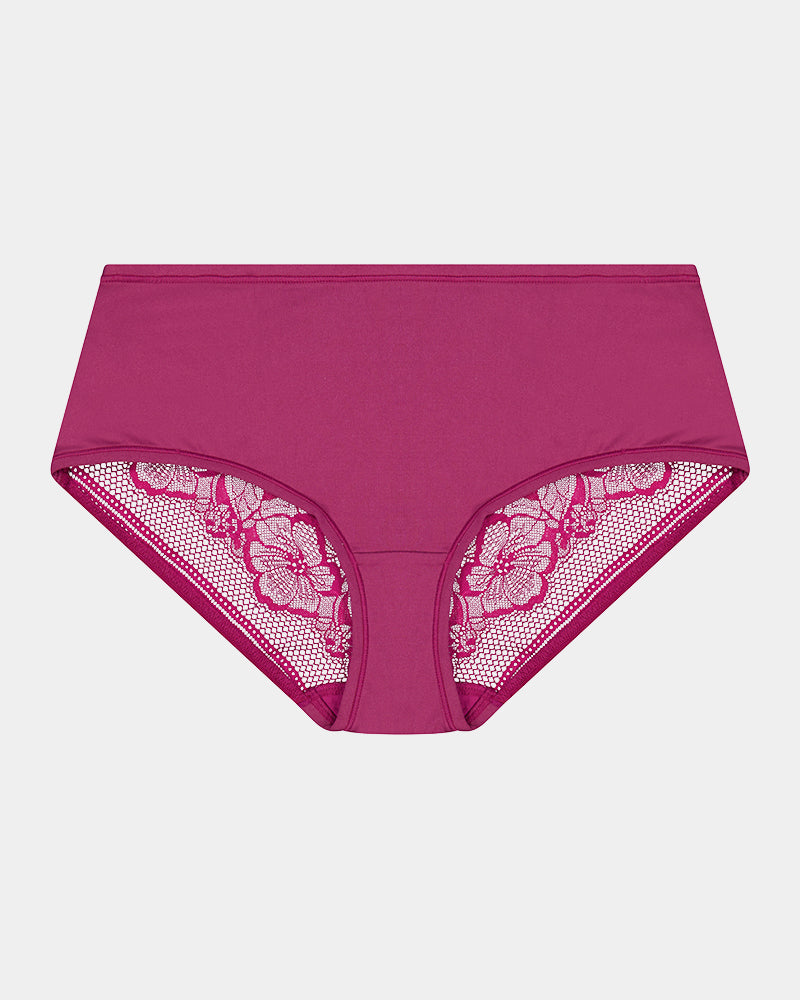 Effortless Lace Midi in BEAUJOLAIS. Flat lay front view