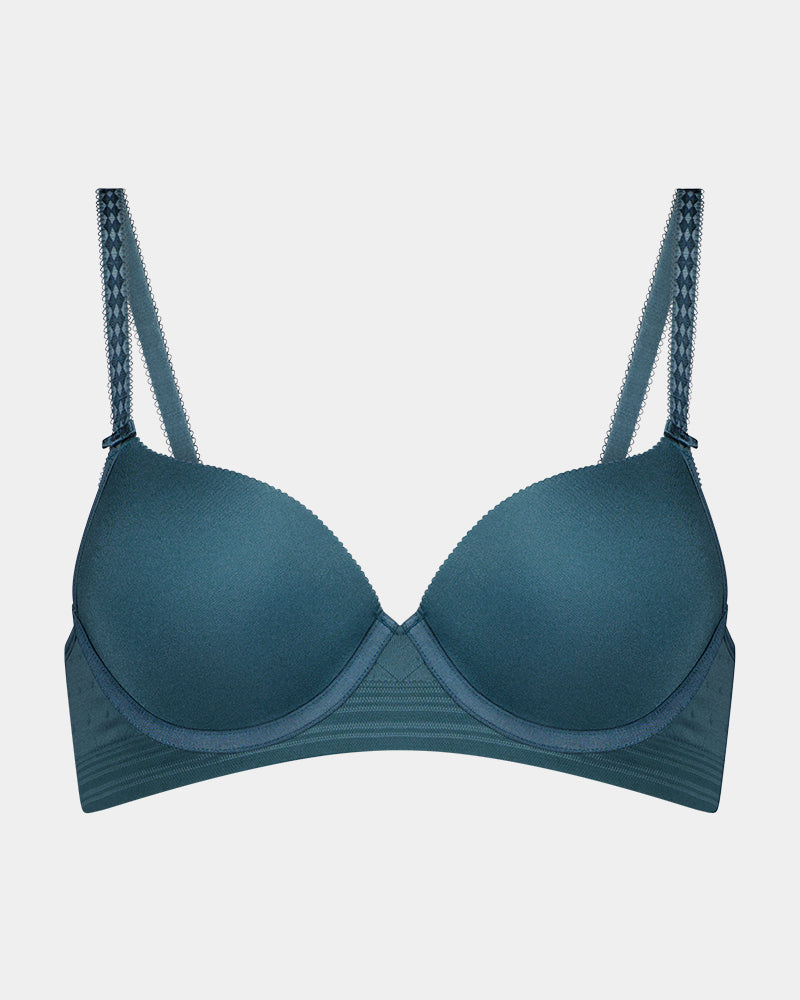 Bendon Body Contour Bra in MEDITERRANEA. Flat lay front view