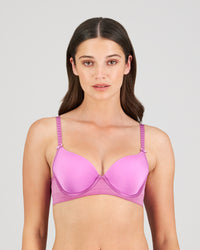 Model wears Bendon Body Contour Bra in RADIANT ORCHID. On body front view