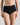 Model wears Freestyle Full Brief in BLACK. On body front view