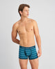 Bold Stripe Mens Trunk in DEEP TEAL/DEEP LAKE. Feature shot