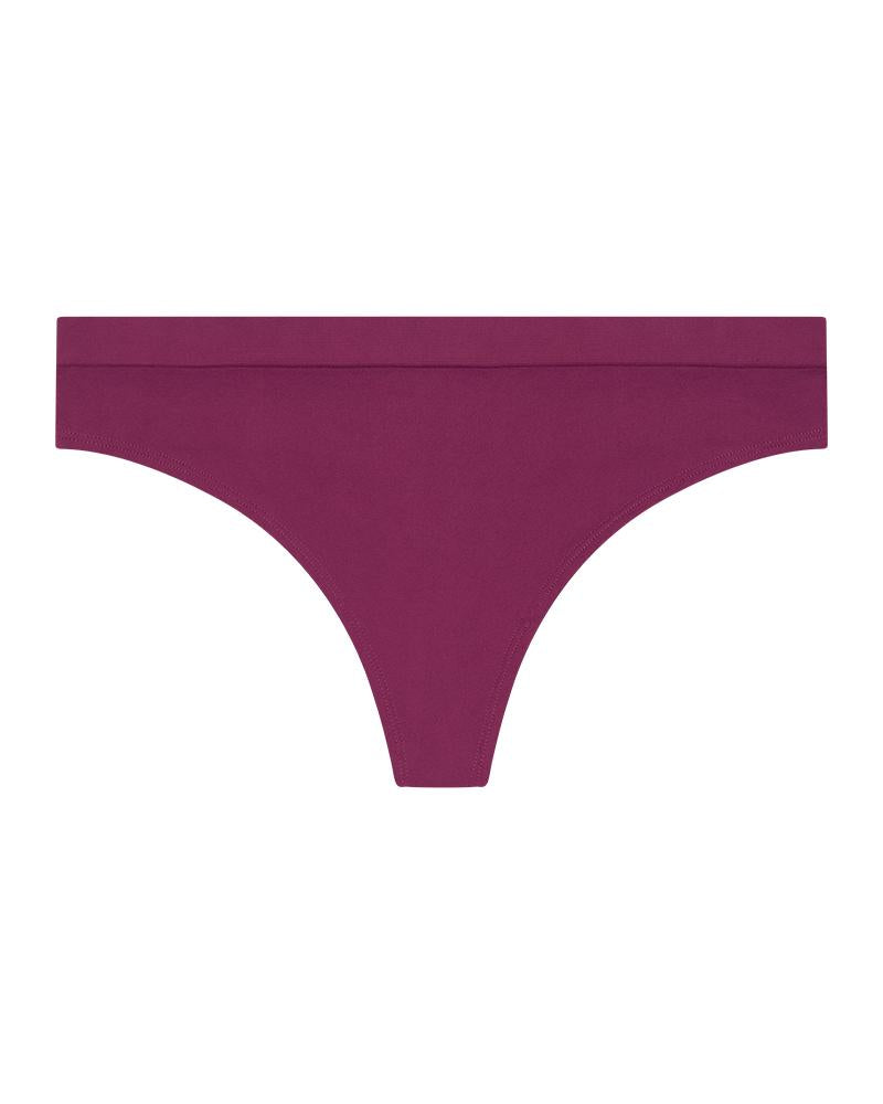 Seamless Soft Thong in FIG. Flat lay front view