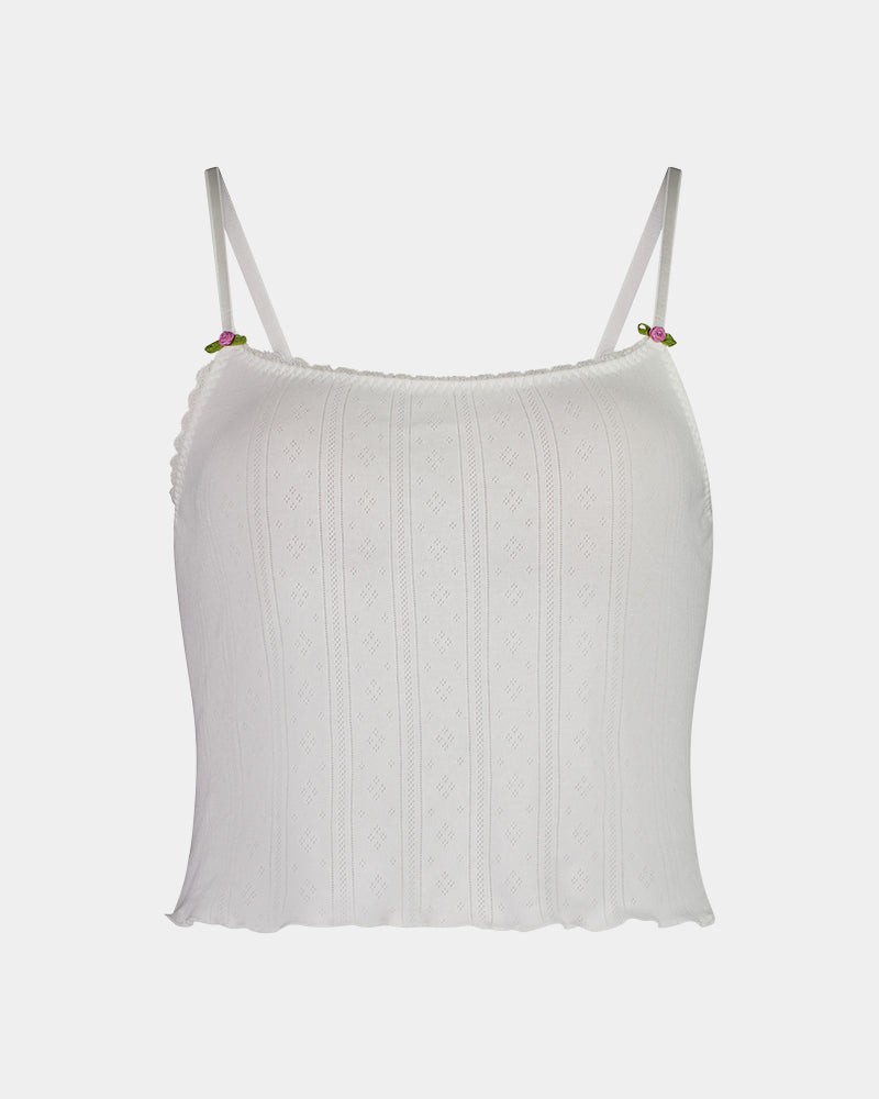 Body Cocoon Camisole in WHITE. Flat lay front view