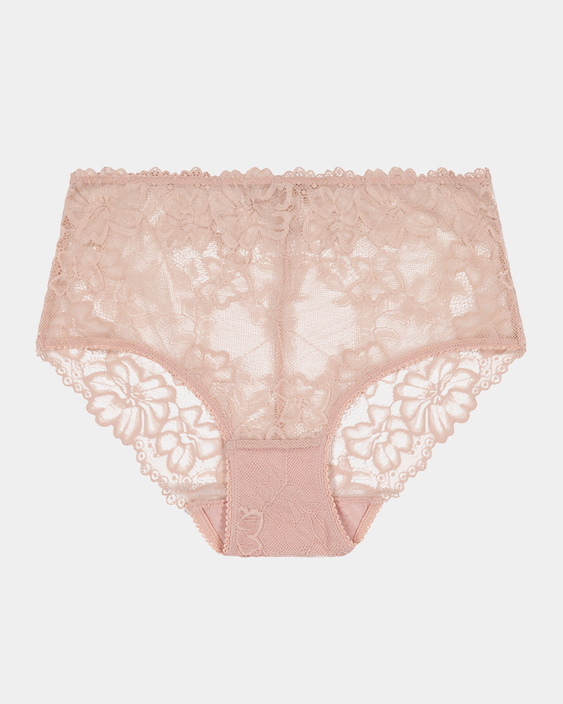 All Lacey Full Brief in LATTE. Flat lay front view
