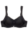 Active Contour Bra in BLACK. Flat lay front view