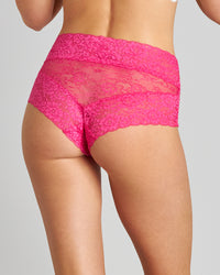 Model wears Lace Full Brief in CABARET. On body back view