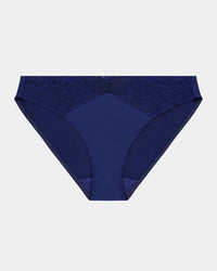 Eternal Bikini in Medieval Blue. Flat lay front view