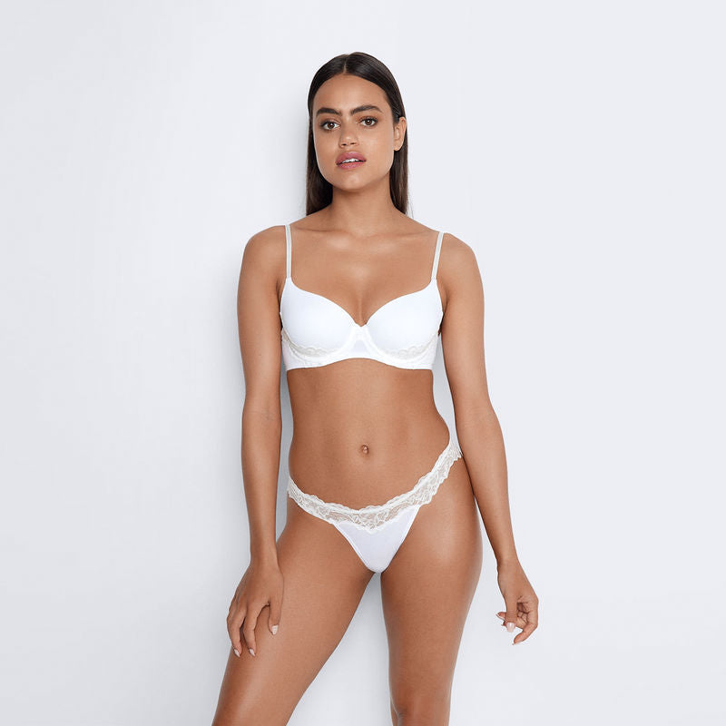 Simply Me Thong in WHITE. Feature shot