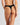 Model wears Body Cotton Thong in BLACK. On body back view