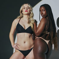 Hold Me Wire Free Bra in BLACK/NEON. Feature shot
