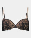 Naturally Me Contour Bra in BLACK. Flat lay front view