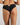 Model wears Lace Impact Brazilian in BLACK. On body back view