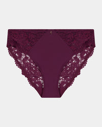 Laurel High Cut Brief in FIG. Flat lay front view