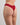 Model wears My Fit Lace Thong in JESTER RED. On body side view