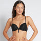 Model wears Alessandra Push Up Bra in BLACK. On body front view