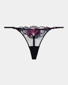 Niara Thong in BLACK/BEAUJOLAIS. Flat lay front view