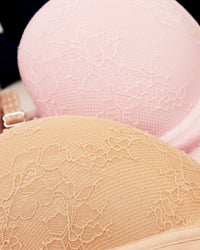 Bendon Body Lace Wire Free Bra in LATTE. Flat lay back view