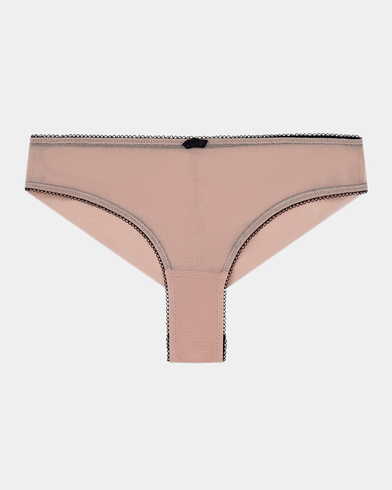Meshin' Around Brazilian in EVENING SAND/BLACK. Flat lay front view