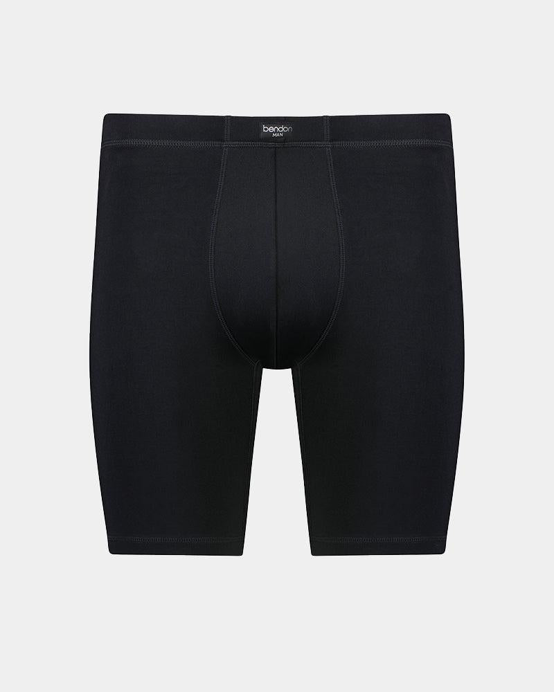 Sports Man Mens Trunk in BLACK. Flat lay front view
