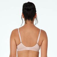 Model wears Bendon Body Wire Free Bra in LATTE. On body back view