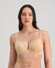 Model wears My Fit Lace Push Up Bra in FRAPPE. On body front view