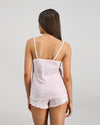 Model wears Smoothie Cami & Short Set in FESTIVAL BLOOM. On body back view