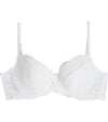 Body Lace Contour Bra in WHITE. Flat lay front view