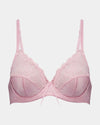 Yvette Underwire Bra in ICY PINK. Flat lay front view