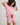 Cabana Stripe Short Pj Set in CANDY CANE. Flat lay back view