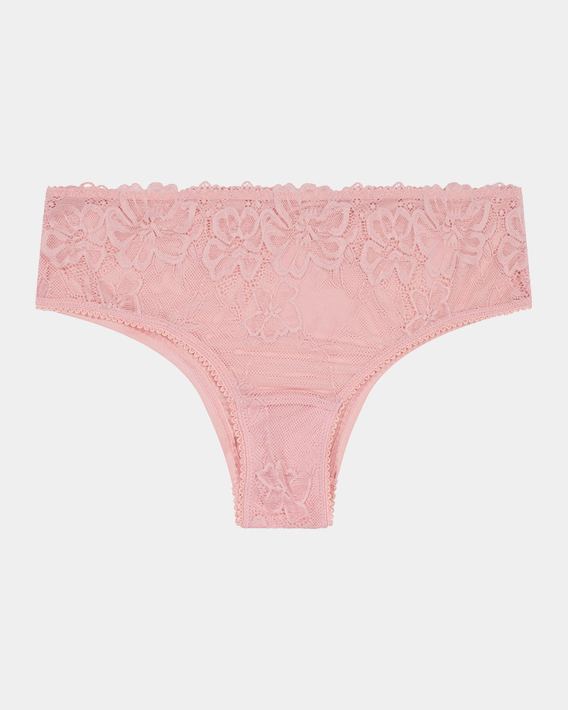 Lacey Brazilian in SILVER PINK. Flat lay front view