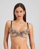 Model wears Everlasting Love Contour Bra in CAMEO ROSE / BLACK. On body front view