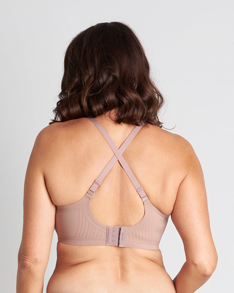 Comfit Collection Contour Bra in MOCHA. Flat lay back view
