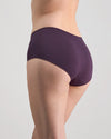 Model wears Au Naturel Full Brief in PLUM PERFECT. On body side view