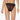 Model wears Sundown High Cut Brief in BLACK. On body back view