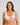 Model wears Charlotte Underwire Bra in SILVER PINK. On body front view