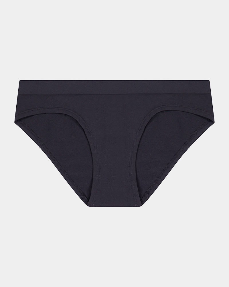 Seamless Soft Bikini in BLACK. Flat lay front view