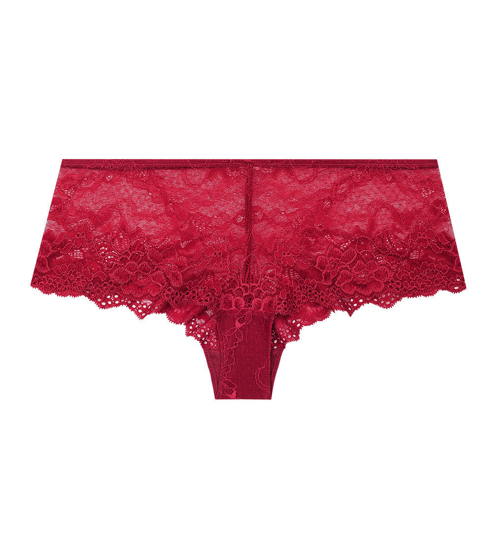 My Fit Lace Brazilian in JESTER RED. Flat lay front view